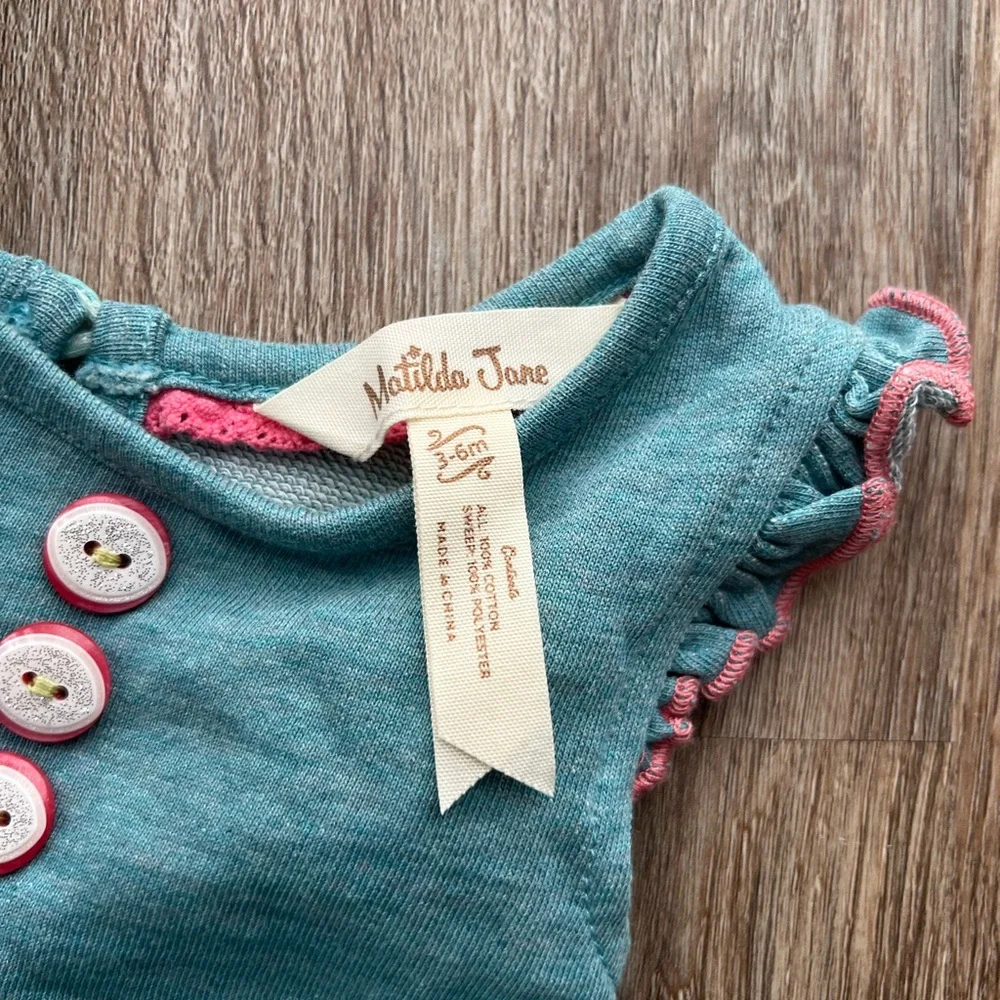 Matilda Jane Teal and Pink Ruffle Diaper Cover Set